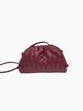 Woven-Pattern Leather Shoulder Bag