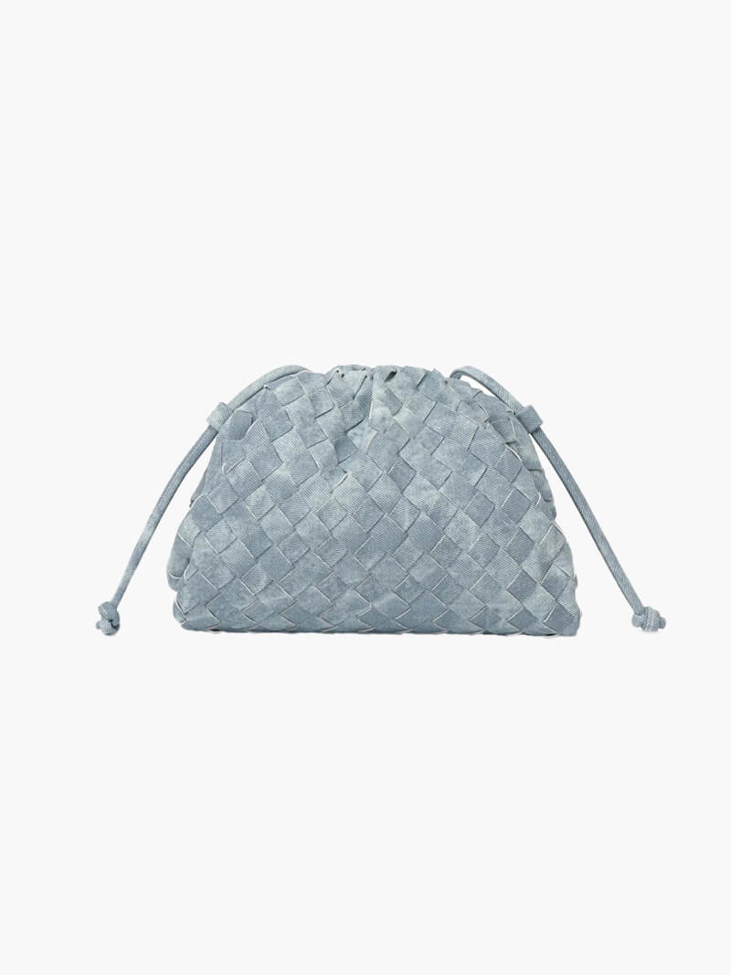 Woven-Pattern Leather Shoulder Bag