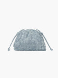 Woven-Pattern Leather Shoulder Bag