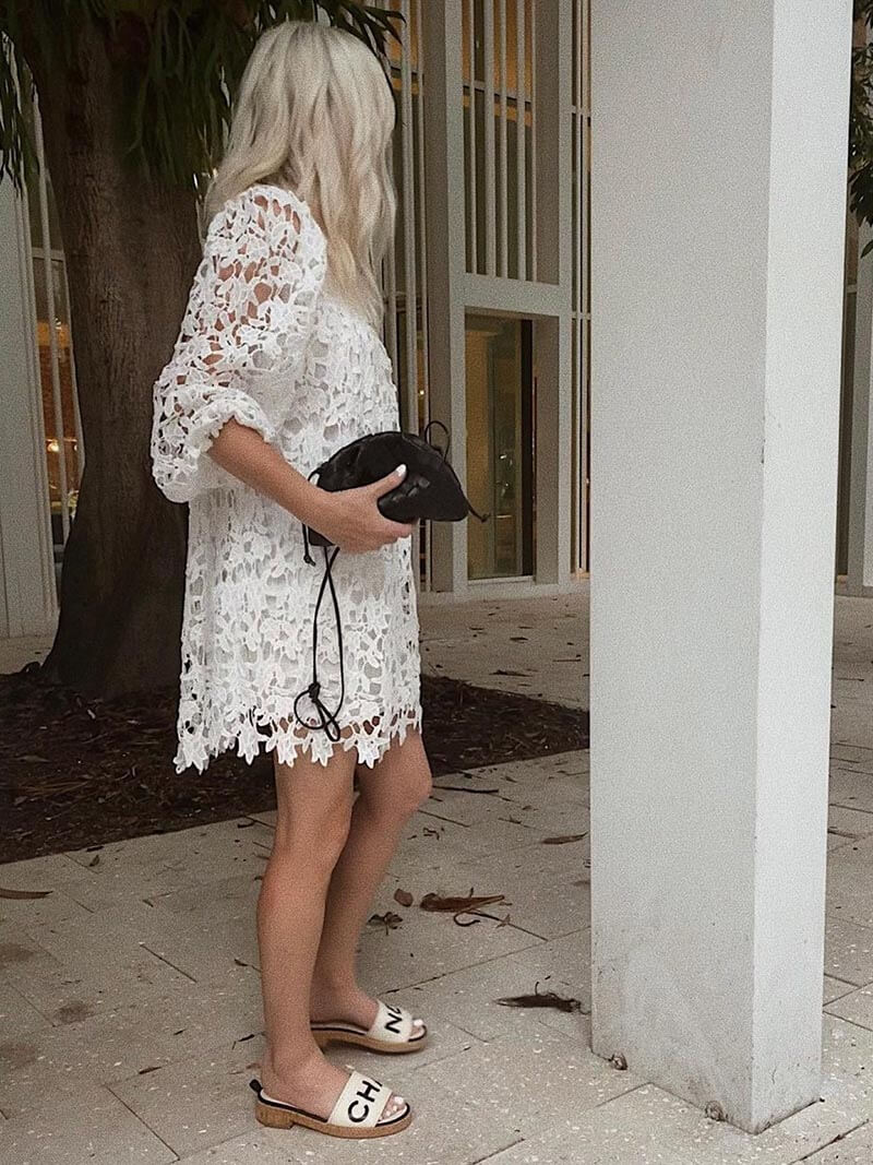 Woven-Pattern Leather Shoulder Bag