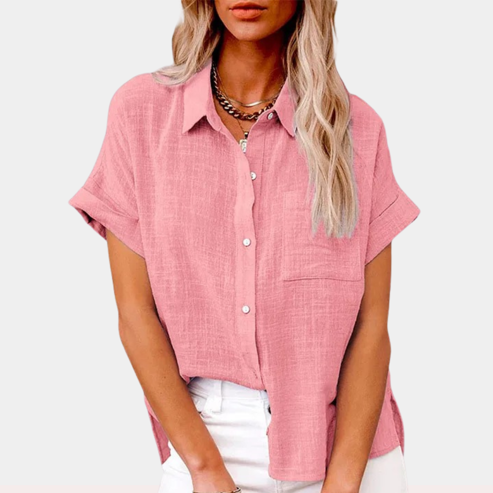 Mabel Rose — Short-Sleeve Button-Down Shirt