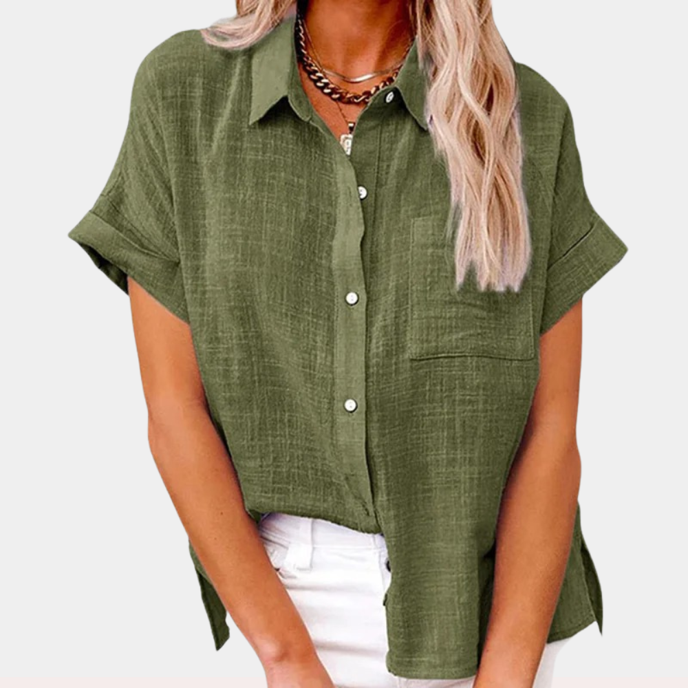 Mabel Rose — Short-Sleeve Button-Down Shirt