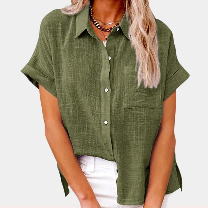 Mabel Rose — Short-Sleeve Button-Down Shirt