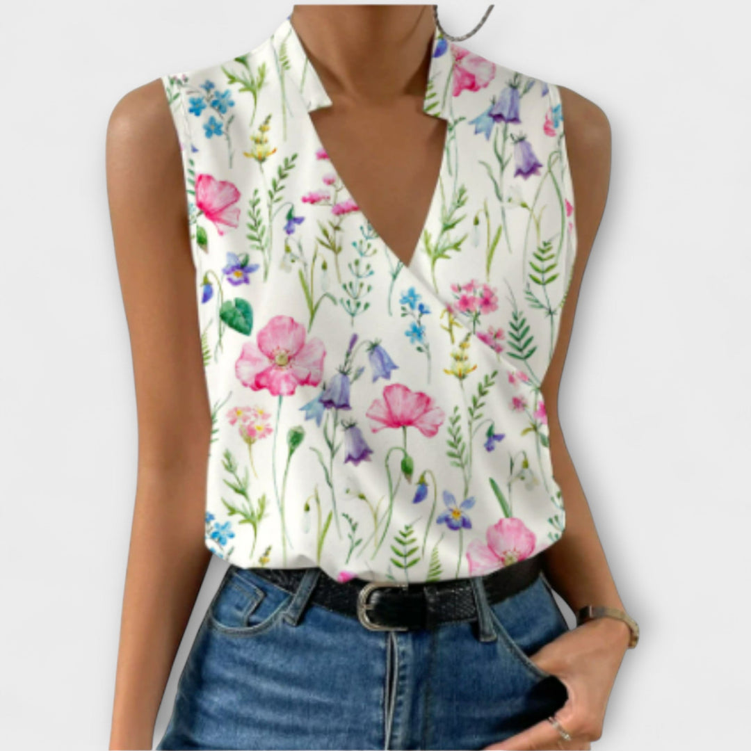 Nerissa — Draped V-Neck Top