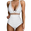 Mesh-Panel Tummy-Control Swimsuit
