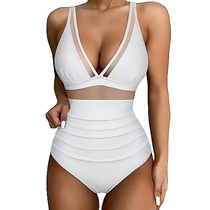 Mesh-Panel Tummy-Control Swimsuit