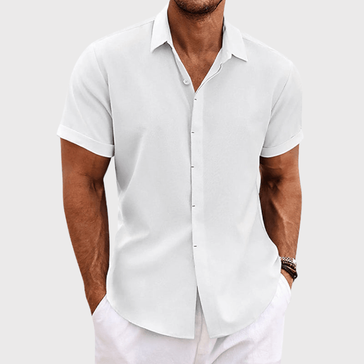 Gary — Cotton-Linen Short-Sleeve Shirt