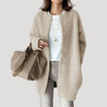 Aurelia — Women's Draped Open-Front Wool Cardigan