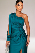 Eluned — One-Shoulder Satin Maxi Dress