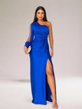Eluned — One-Shoulder Satin Maxi Dress