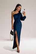 Eluned — One-Shoulder Satin Maxi Dress