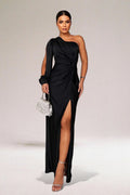 Eluned — One-Shoulder Satin Maxi Dress