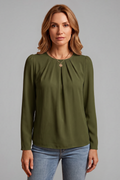 Gwyneth — Pleated Puff-Sleeve Tunic