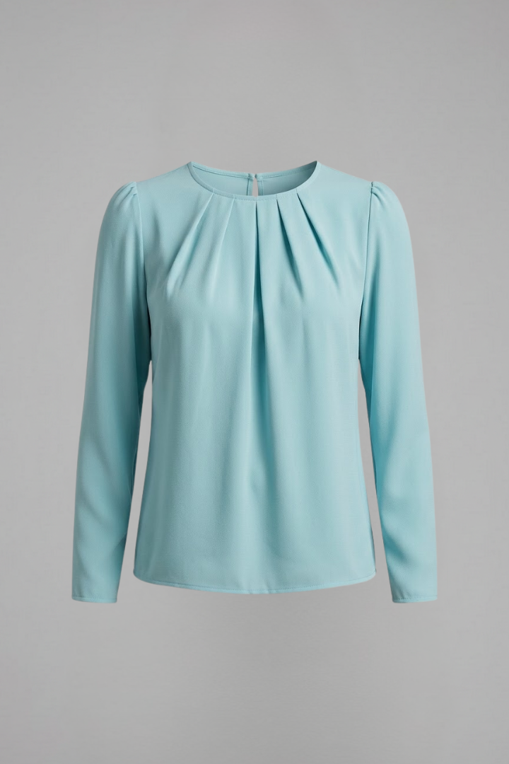 Gwyneth — Pleated Puff-Sleeve Tunic
