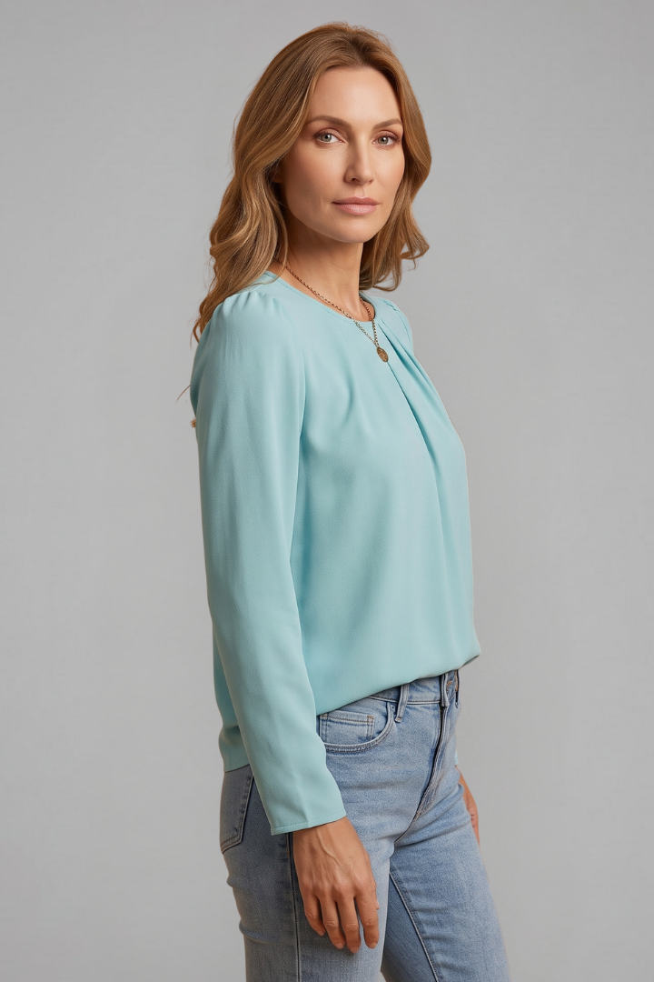 Gwyneth — Pleated Puff-Sleeve Tunic