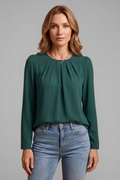 Gwyneth — Pleated Puff-Sleeve Tunic