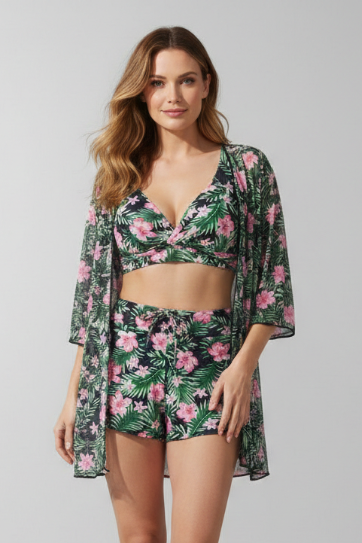 Halcyon — Printed Bikini with Shirt Cover