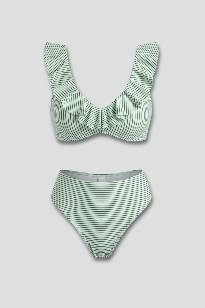 Isaura — Ruffle-Trim Striped Bikini