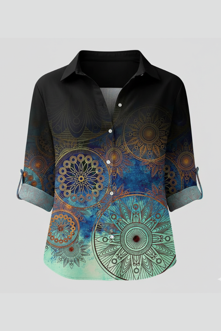 Fenwick — Mandala-Print Collared Blouse