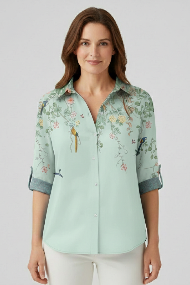 Fenwick — Mandala-Print Collared Blouse