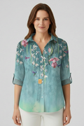 Fenwick — Mandala-Print Collared Blouse