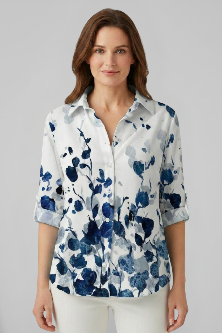 Fenwick — Mandala-Print Collared Blouse