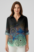 Fenwick — Mandala-Print Collared Blouse
