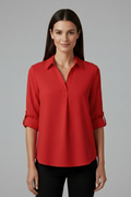 Flora — Collared Button-Up Blouse