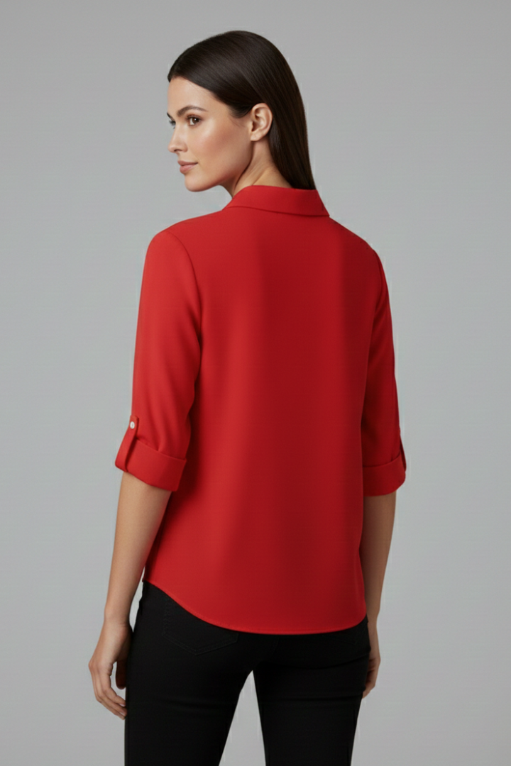 Flora — Collared Button-Up Blouse