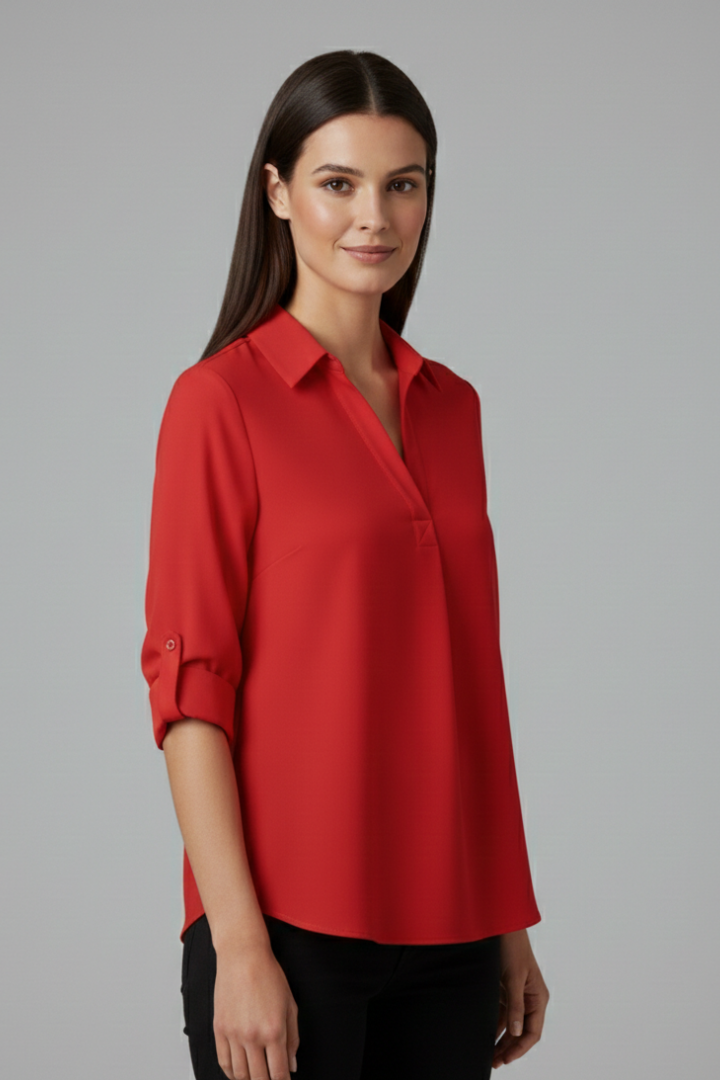 Flora — Collared Button-Up Blouse