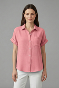 Yvette — Collared Short-Sleeve Blouse