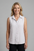 Judith — Sleeveless Collared Blouse