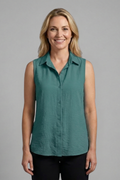 Judith — Sleeveless Collared Blouse