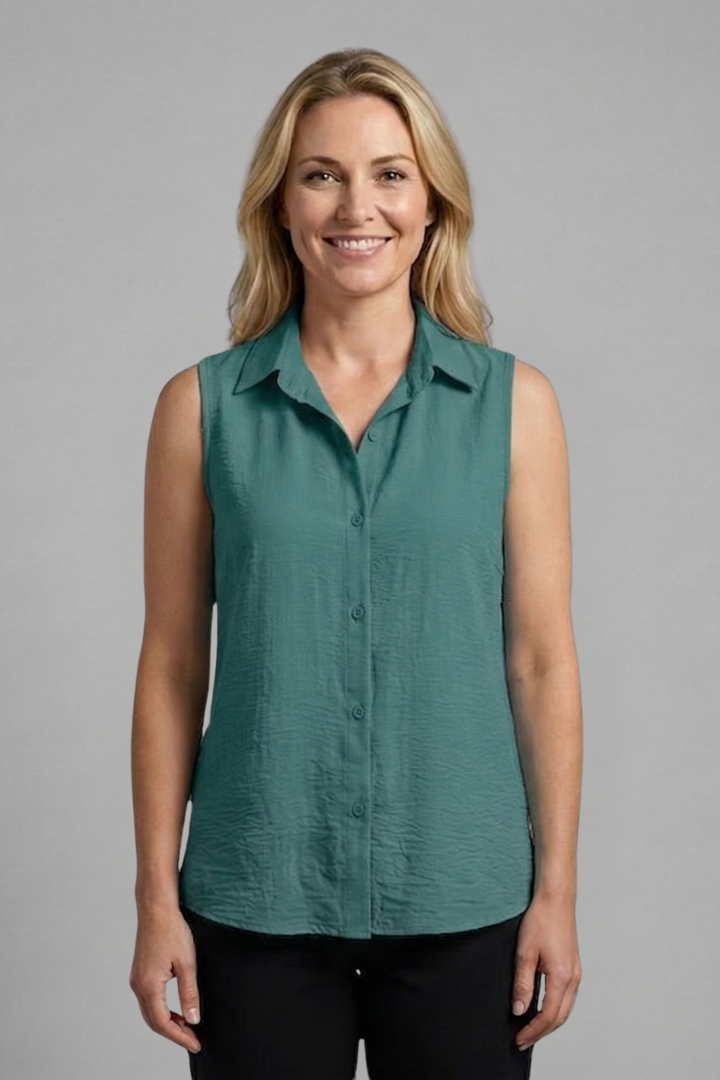 Judith — Sleeveless Collared Blouse