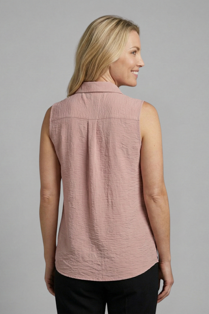 Judith — Sleeveless Collared Blouse