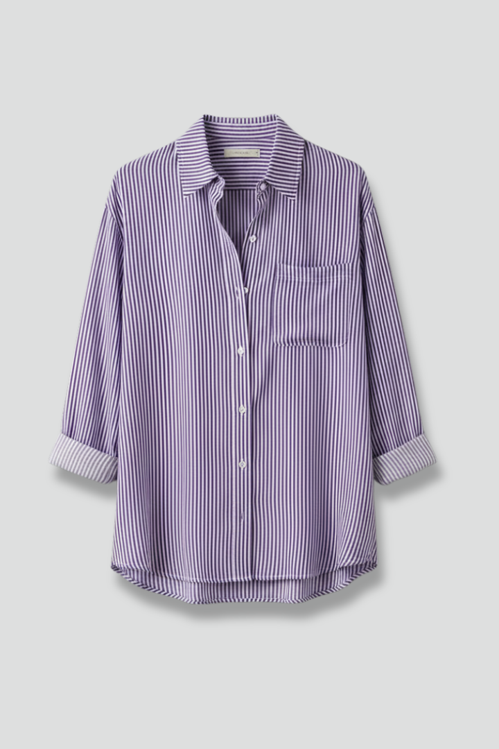 Carys — Striped Collared Blouse