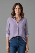Carys — Striped Collared Blouse
