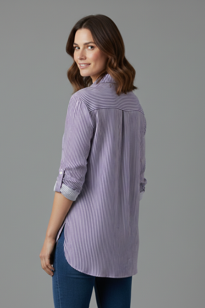 Carys — Striped Collared Blouse