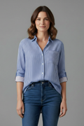 Carys — Striped Collared Blouse