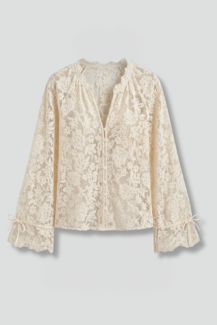 Ottavia — Lace Flared-Sleeve Blouse