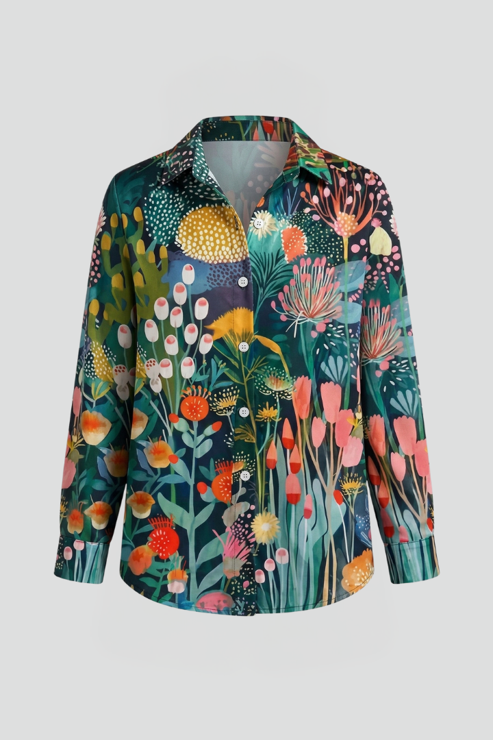 Bettany — Patterned Button Blouse