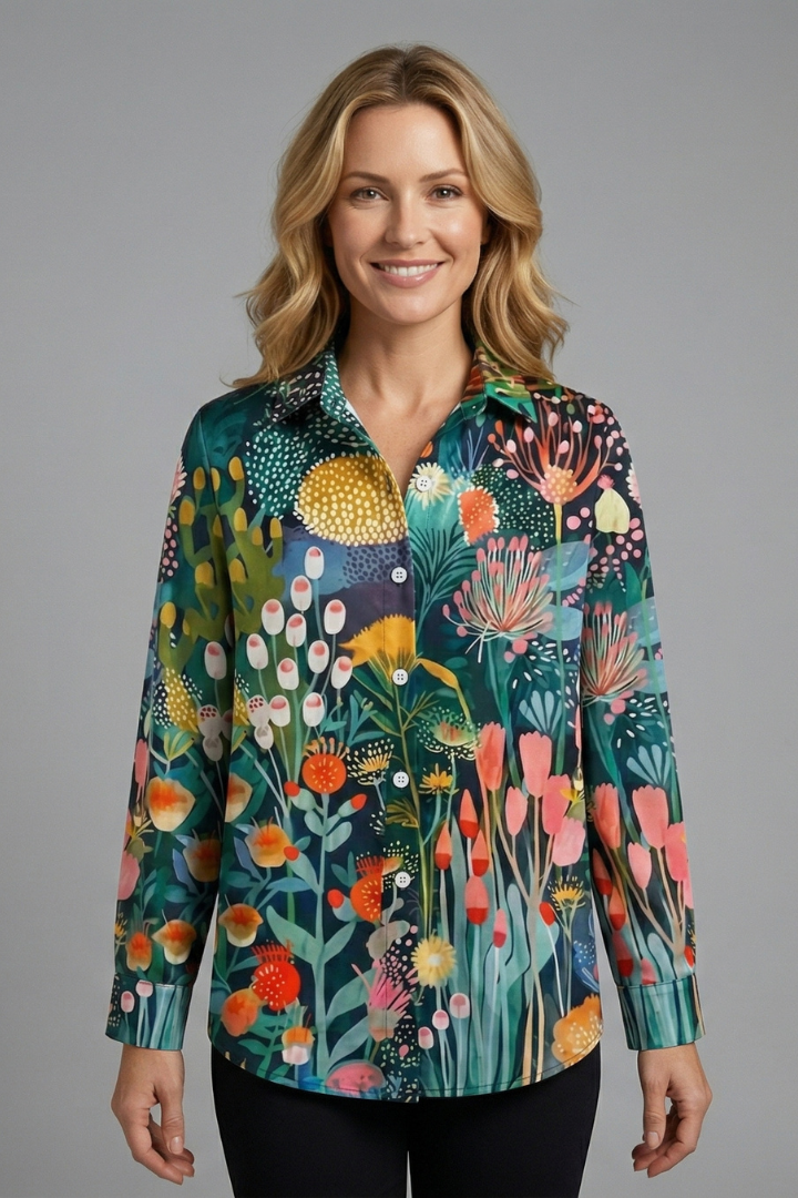 Bettany — Patterned Button Blouse