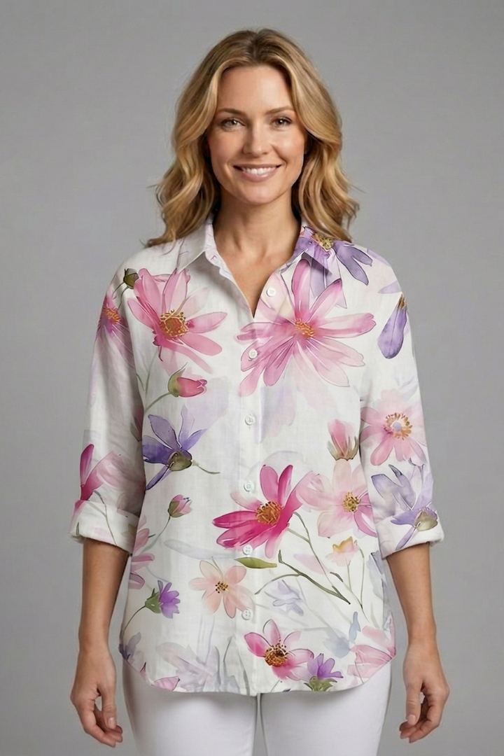 Bettany — Patterned Button Blouse
