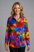 Bettany — Patterned Button Blouse