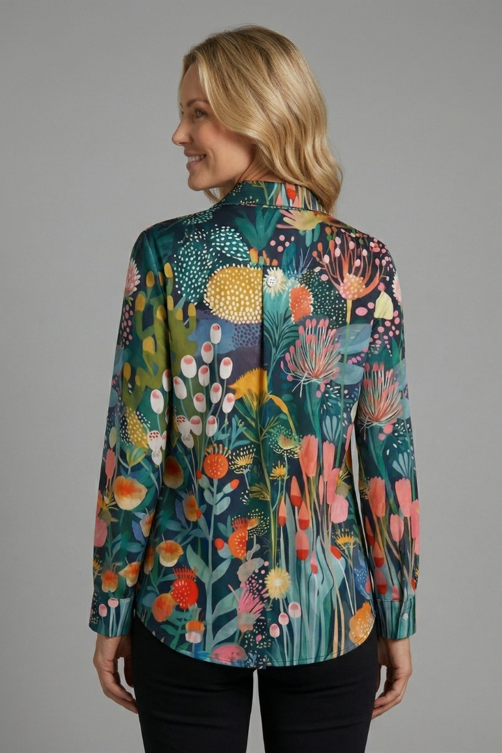 Bettany — Patterned Button Blouse