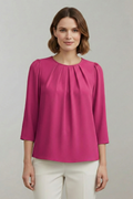 Brenna — Pleated-Front Blouse