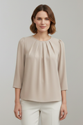 Brenna — Pleated-Front Blouse