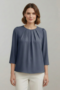 Brenna — Pleated-Front Blouse