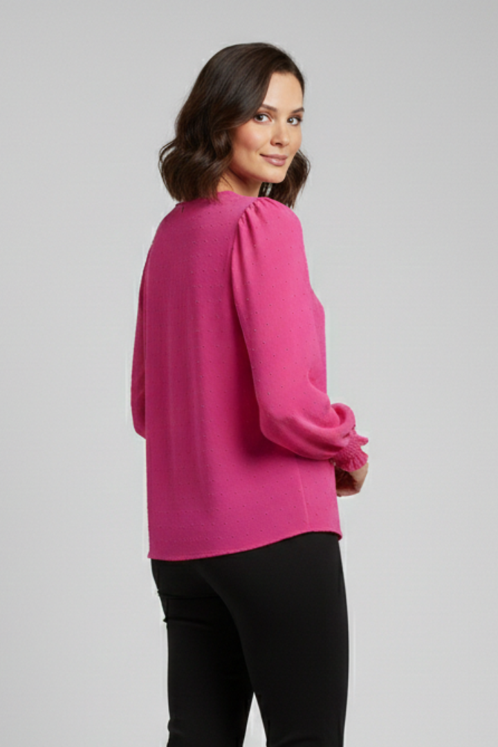 Aurelie — Embroidered Round-Neck Blouse