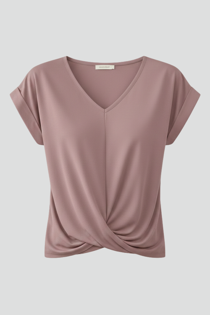 Dilys — V-Neck Short-Sleeve Blouse